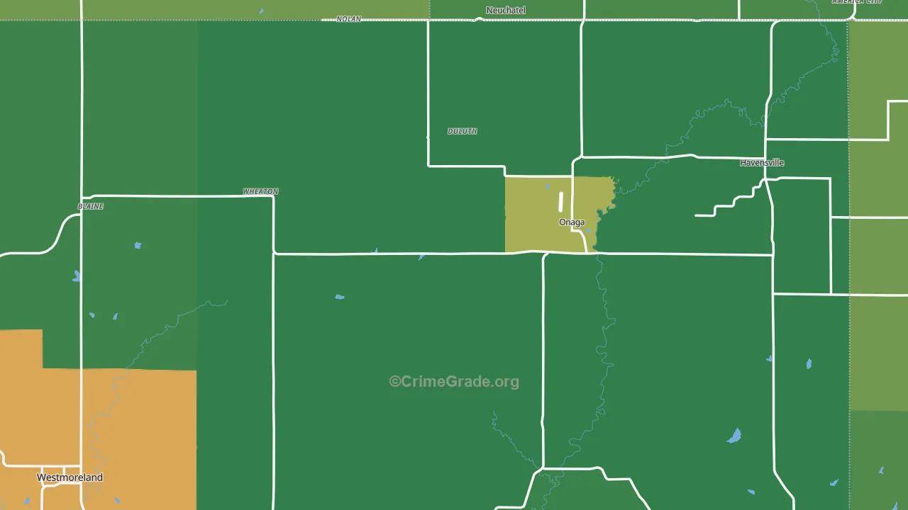 Havensville, KS Map of Vehicle Theft Rates