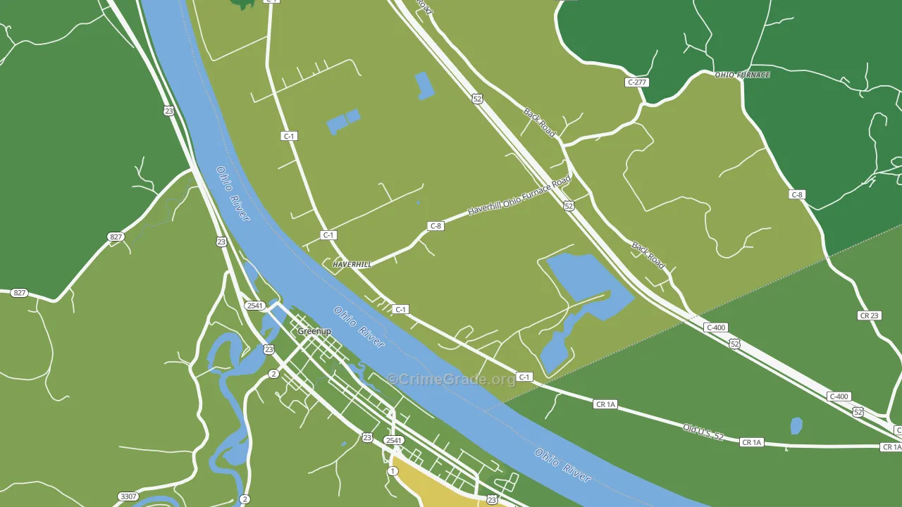 Haverhill, OH Map of Vehicle Theft Rates
