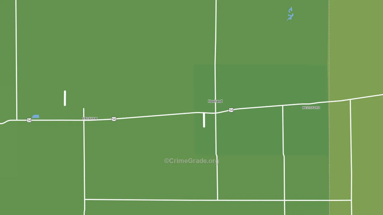 Haviland, KS Map of Vehicle Theft Rates