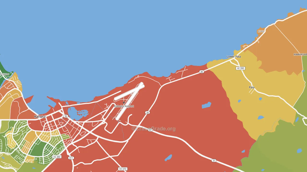 Hawaiian Village, HI Map of Vehicle Theft Rates