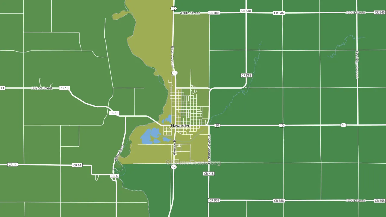 Hawarden, IA Map of Vehicle Theft Rates