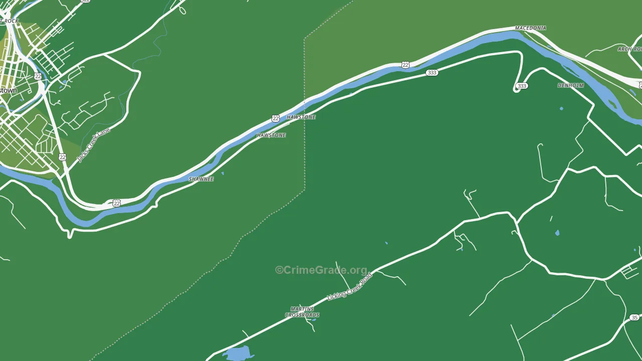 Hawstone, PA Map of Vehicle Theft Rates