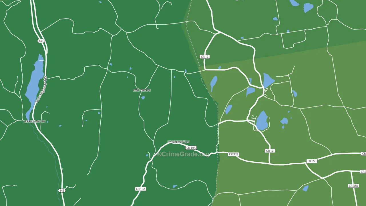 Hawversville, NY Map of Vehicle Theft Rates