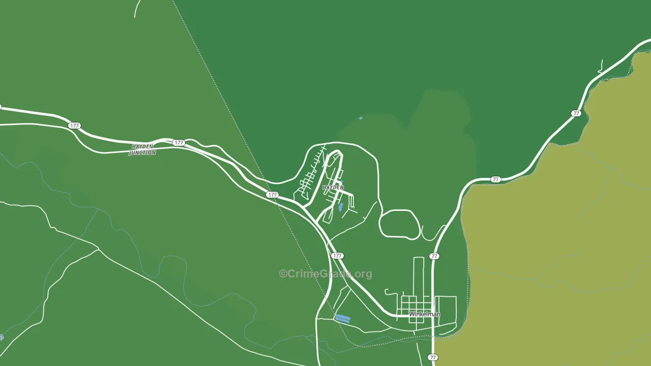Hayden, AZ Map of Vehicle Theft Rates