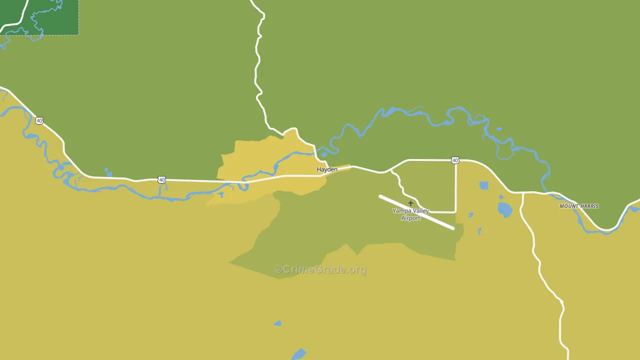 Hayden, CO Map of Vehicle Theft Rates