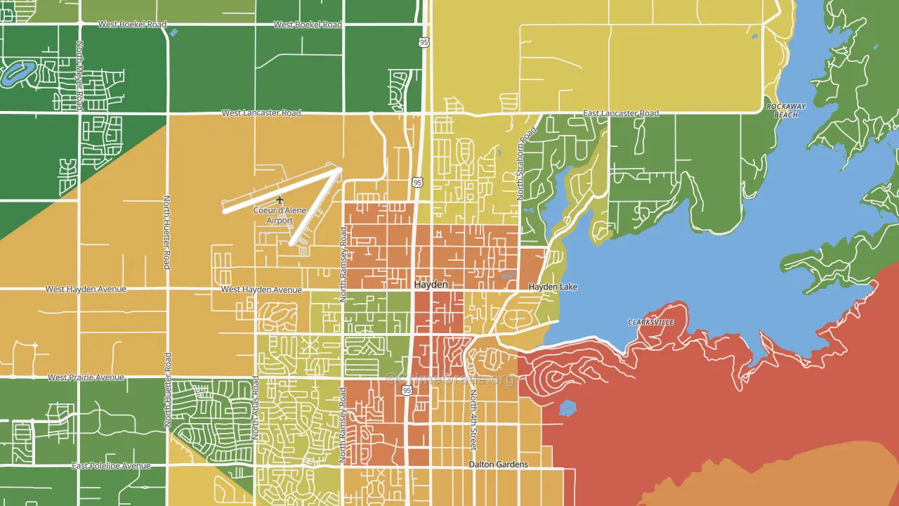 Hayden, ID Map of Vehicle Theft Rates