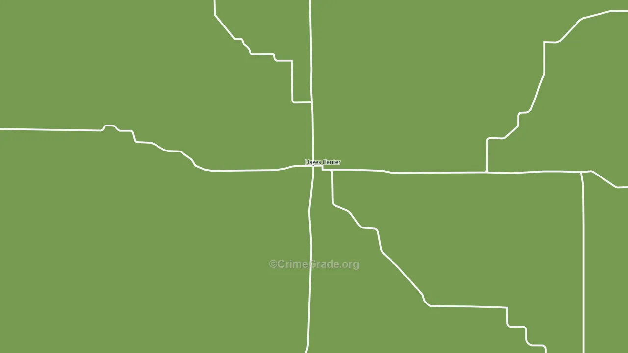 Hayes Center, NE Map of Vehicle Theft Rates