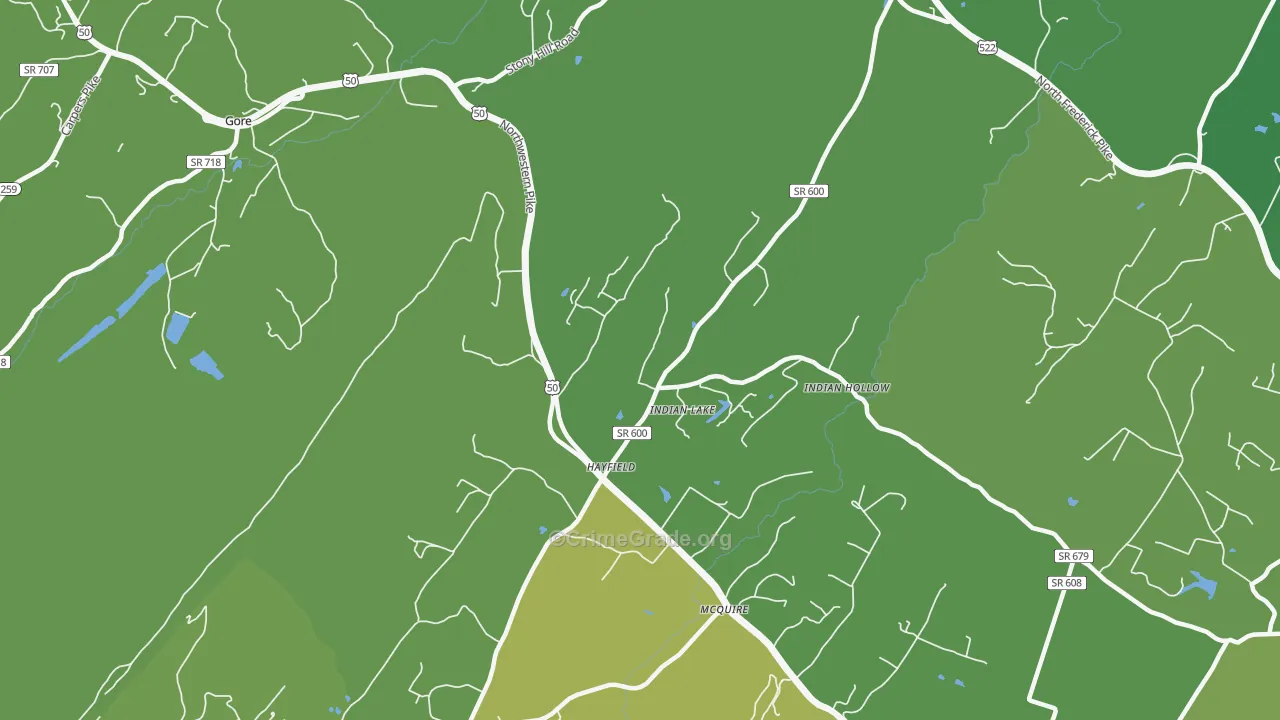 Hayfield, VA Map of Vehicle Theft Rates
