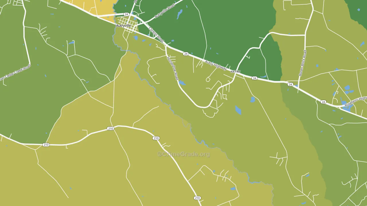 Hayne, NC Map of Vehicle Theft Rates