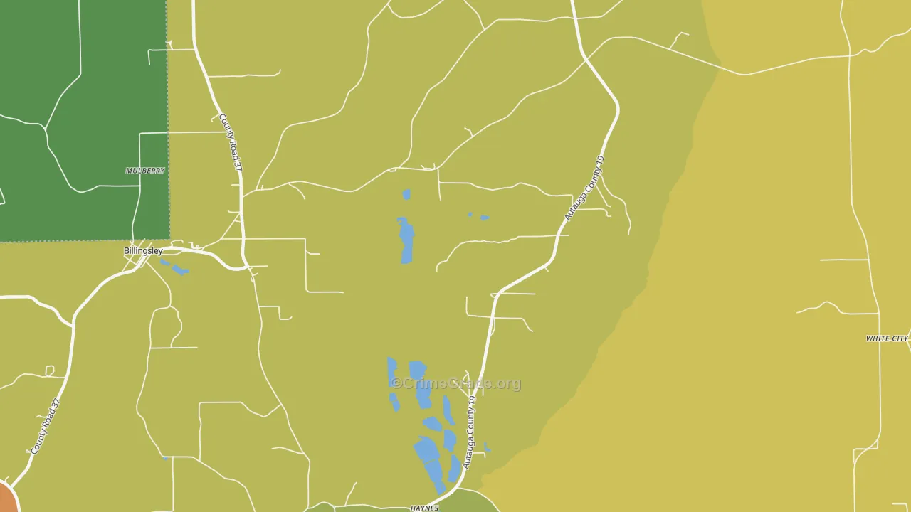 Haynes, AL Map of Vehicle Theft Rates