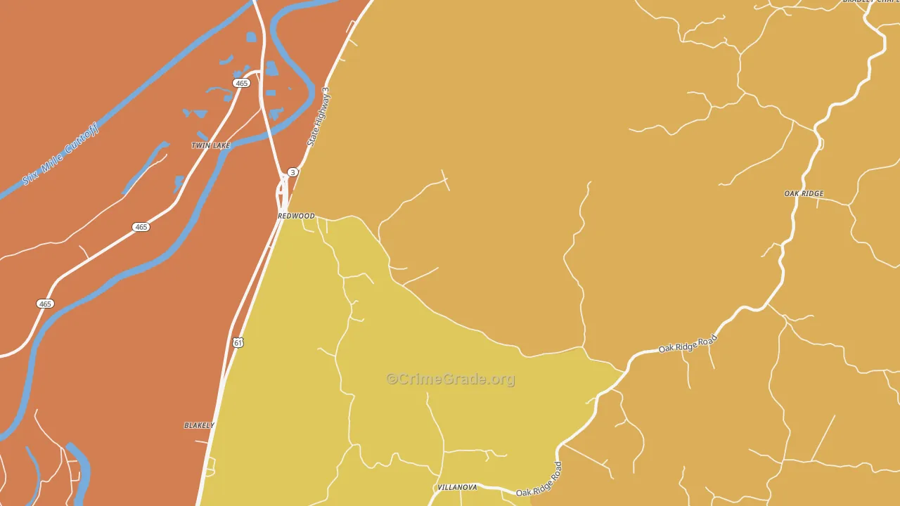 Haynes Bluff, MS Map of Vehicle Theft Rates