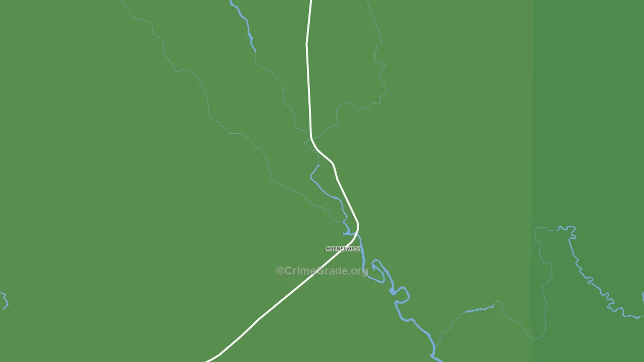 Haynesville, ME Map of Vehicle Theft Rates