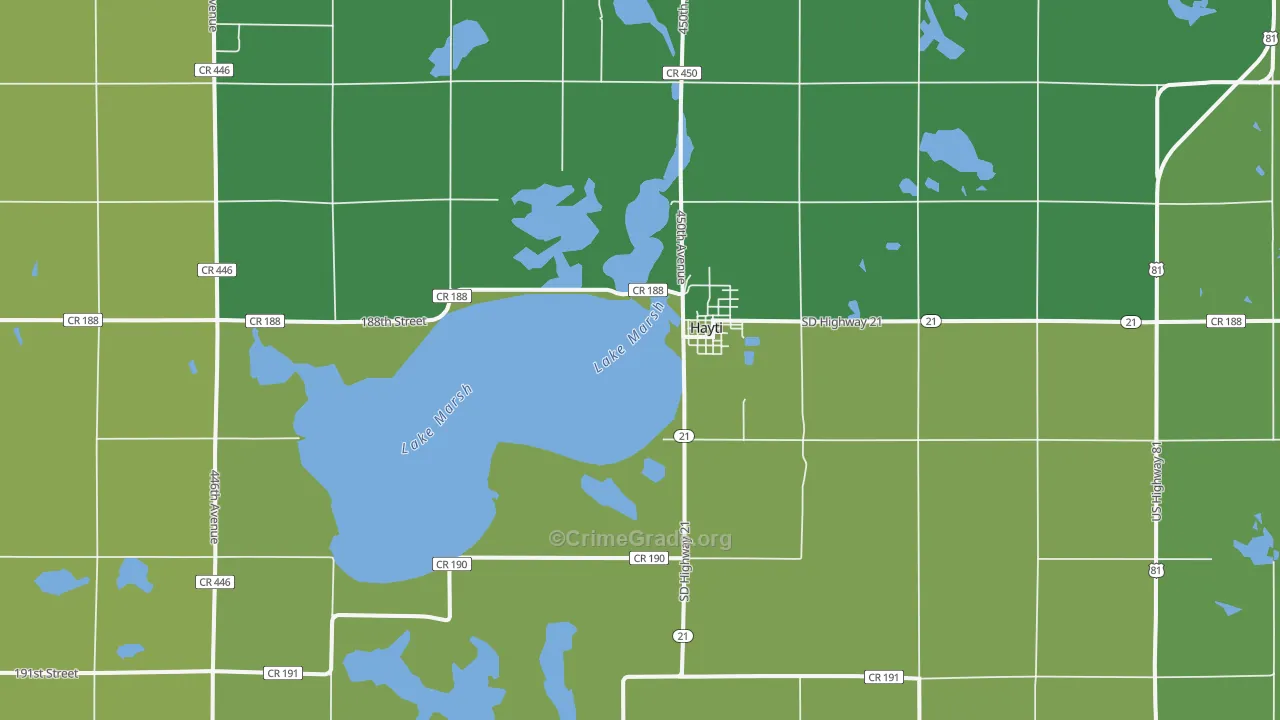 Hayti, SD Map of Vehicle Theft Rates