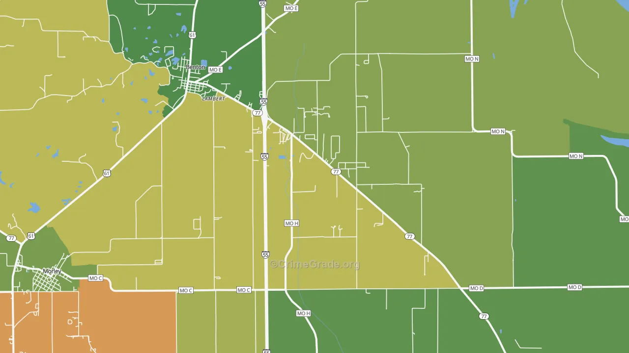 Haywood City, MO Map of Vehicle Theft Rates