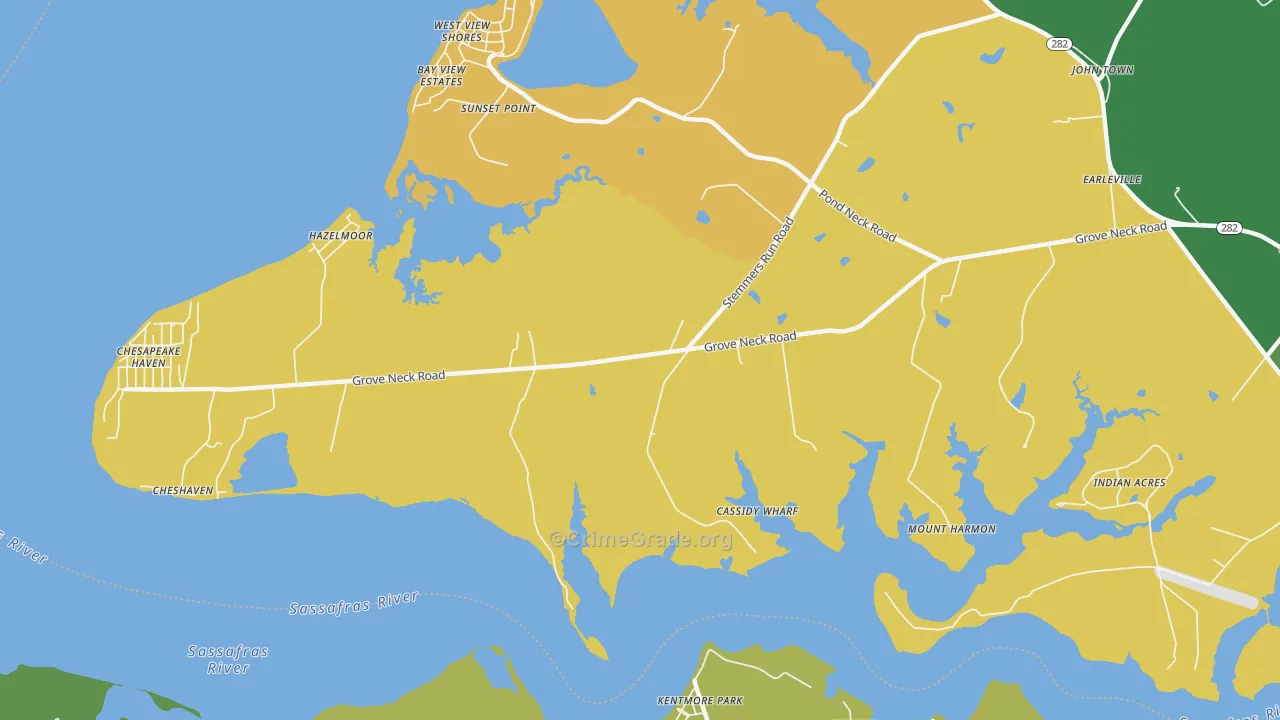 Hazelmoor, MD Map of Vehicle Theft Rates