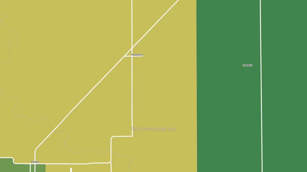 Hazelton, KS Map of Vehicle Theft Rates