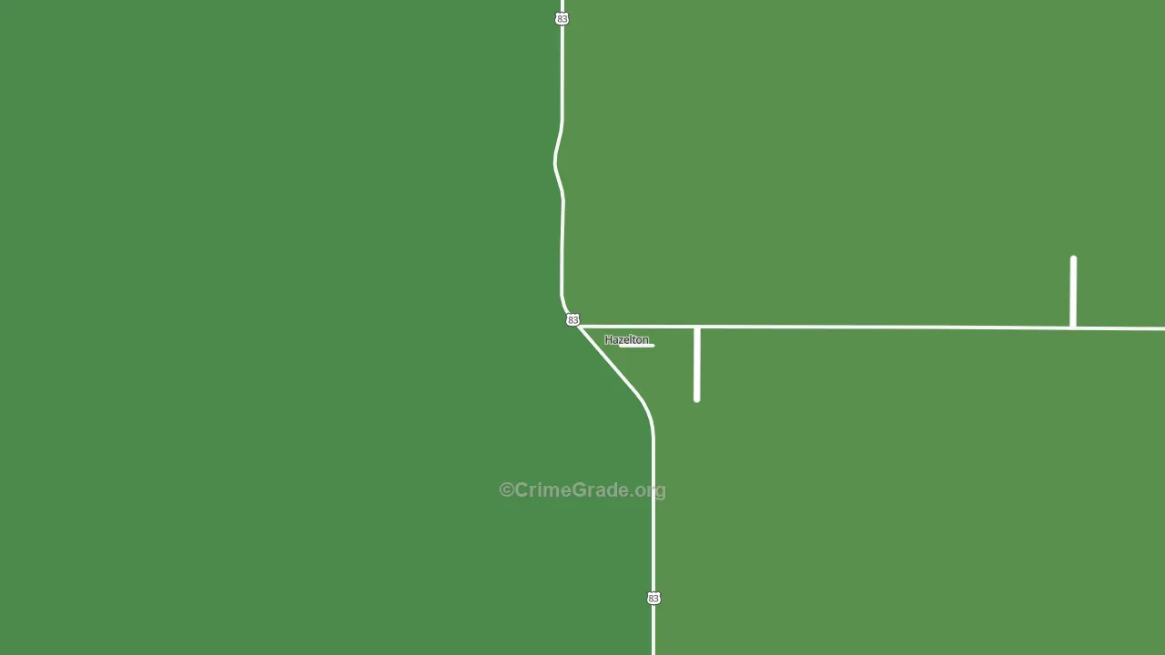 Hazelton, ND Map of Vehicle Theft Rates