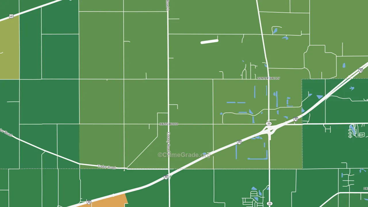 Hazelwood, IN Map of Vehicle Theft Rates