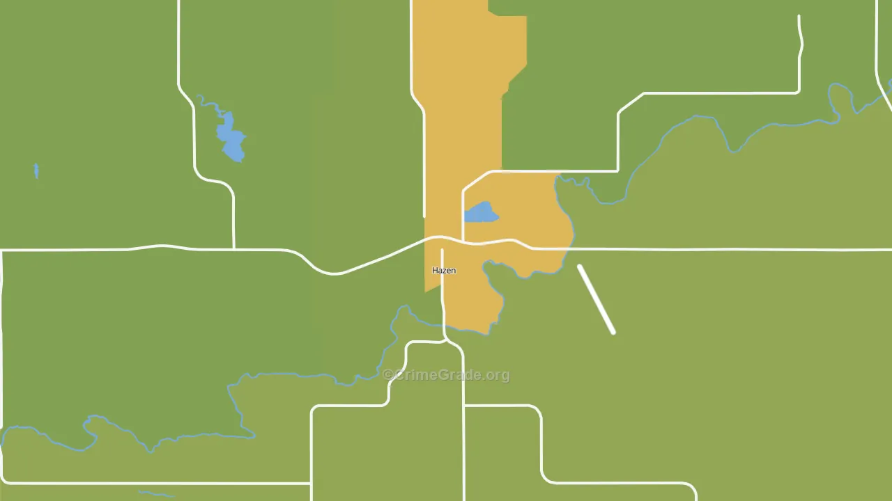 Hazen, ND Map of Vehicle Theft Rates