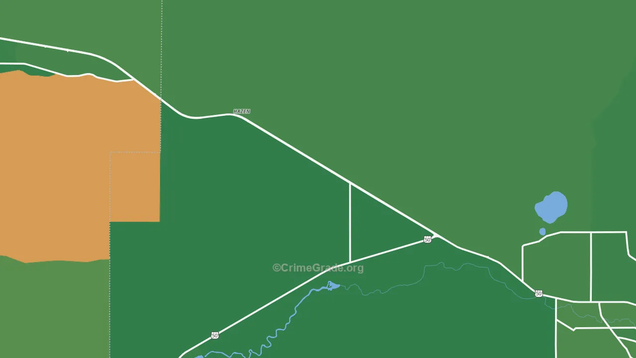 Hazen, NV Map of Vehicle Theft Rates