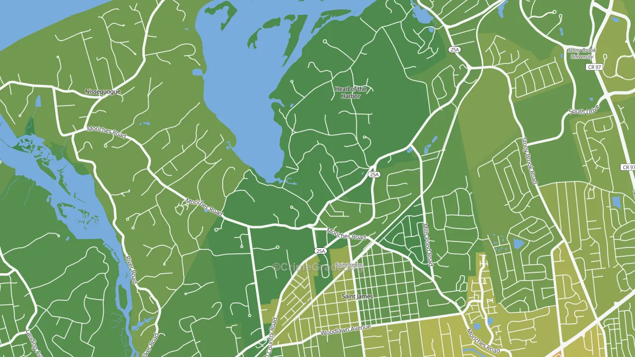Head of the Harbor, NY Map of Vehicle Theft Rates