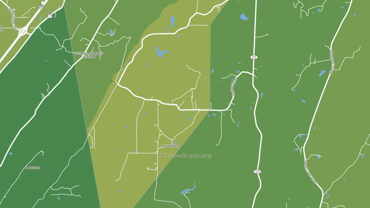 Head River, GA Map of Vehicle Theft Rates