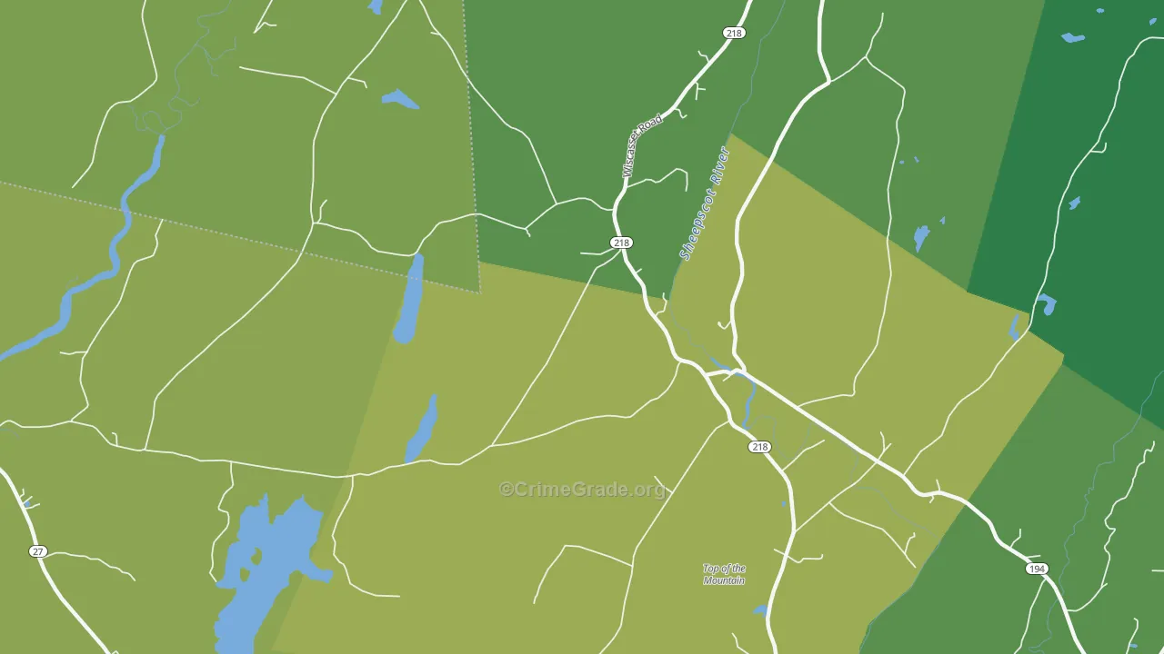 Head Tide, ME Map of Vehicle Theft Rates