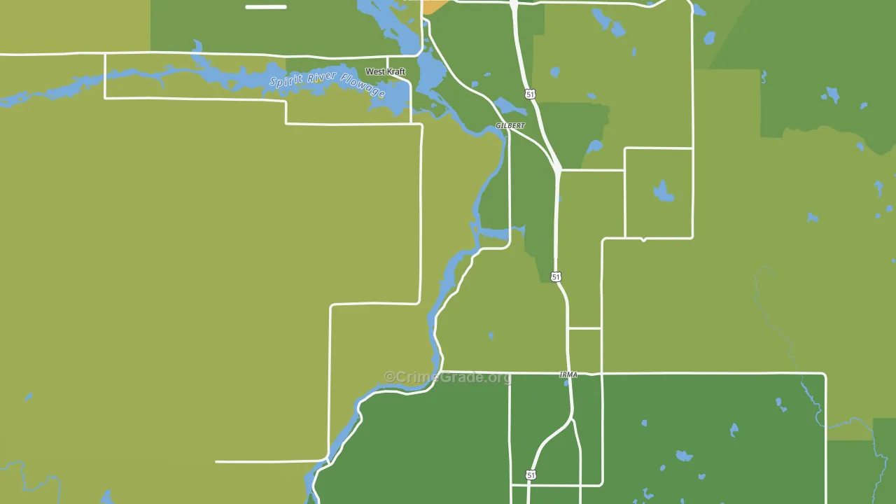 Heafford Junction, WI Map of Vehicle Theft Rates