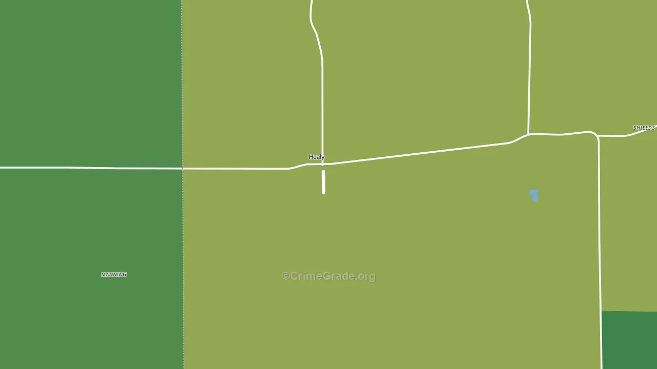 Healy, KS Map of Vehicle Theft Rates