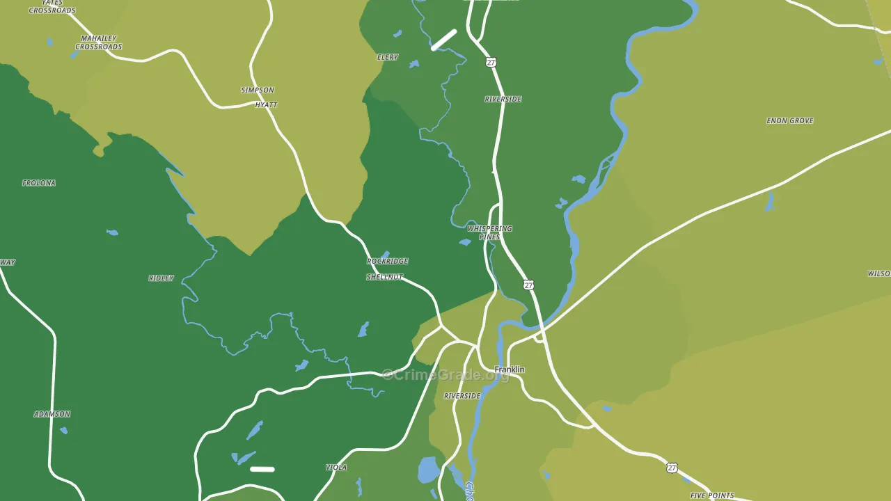 Heard County, GA Map of Vehicle Theft Rates