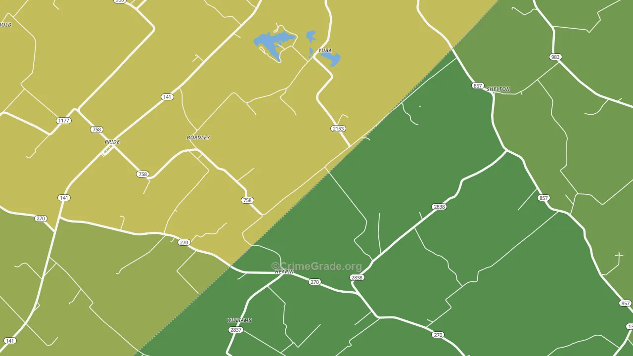 Hearin, KY Map of Vehicle Theft Rates