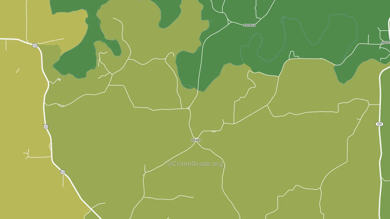 Heart, AR Map of Vehicle Theft Rates