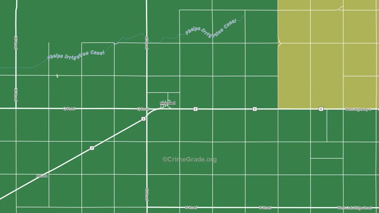 Heartwell, NE Map of Vehicle Theft Rates