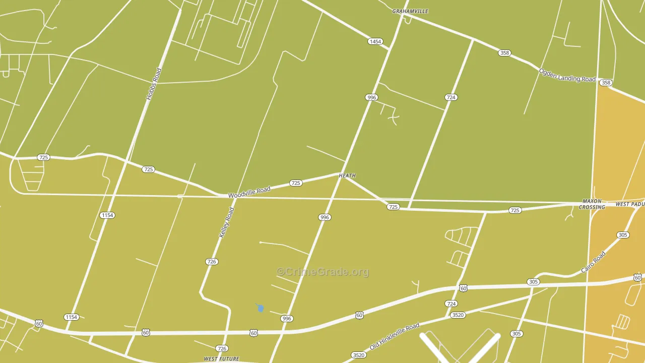 Heath, KY Map of Vehicle Theft Rates