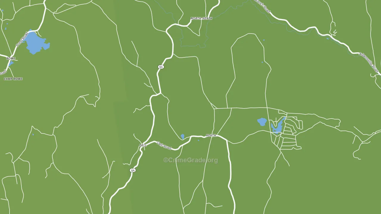 Heath, MA Map of Vehicle Theft Rates