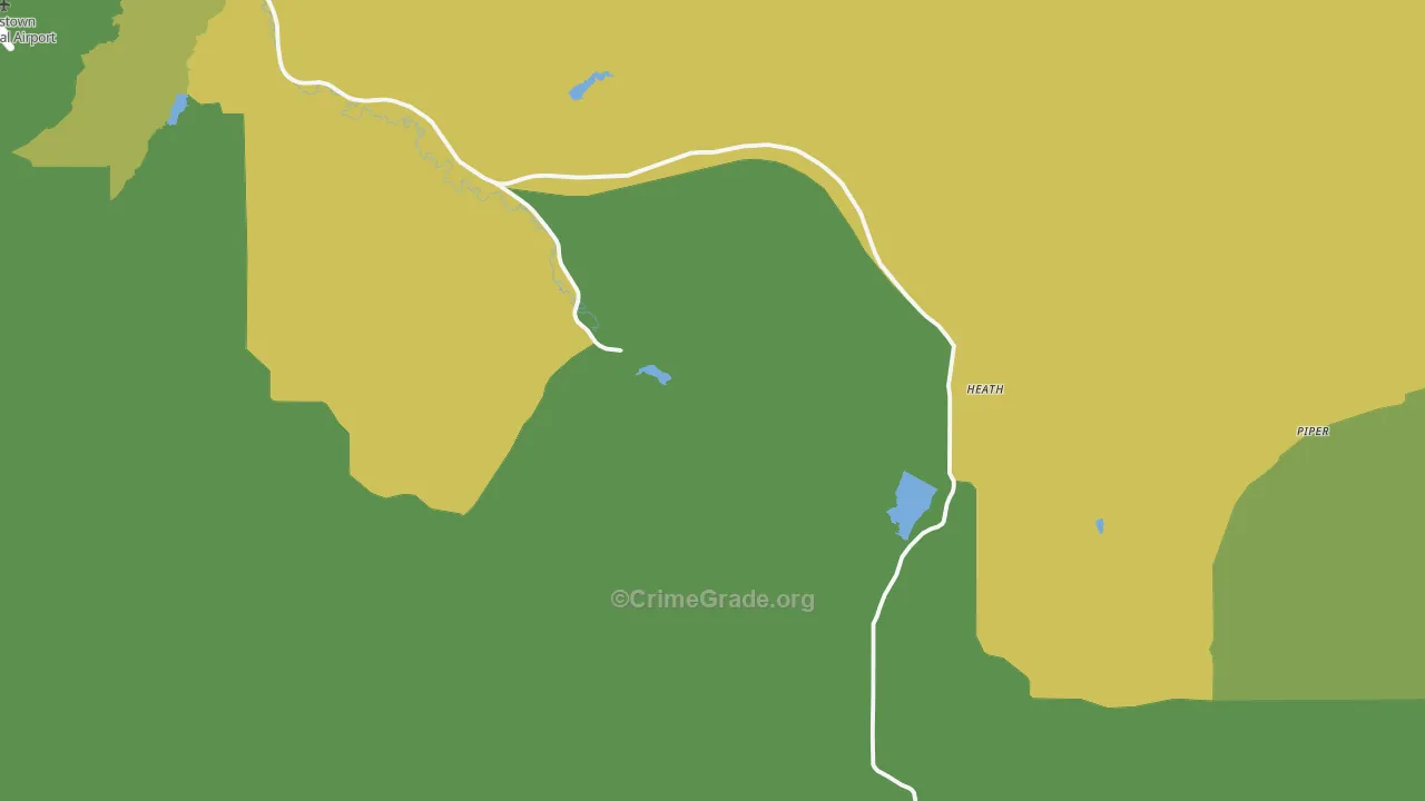 Heath, MT Map of Vehicle Theft Rates