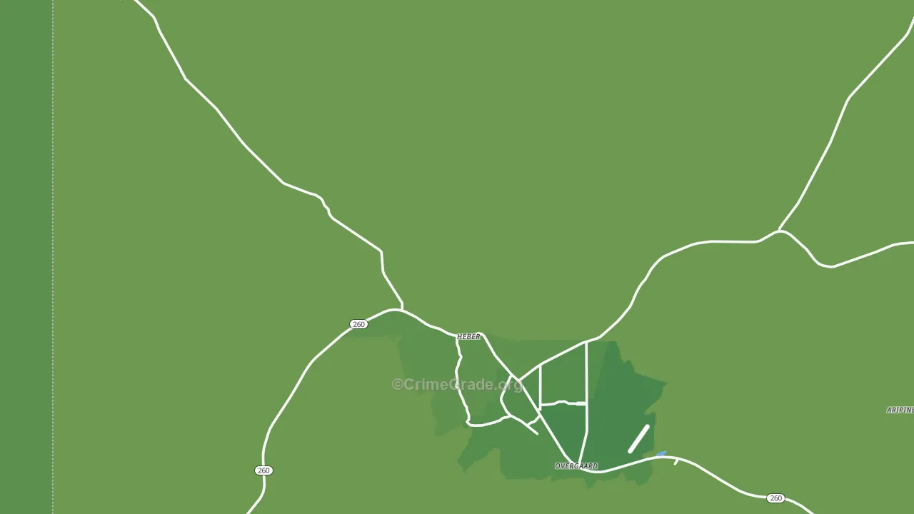 Heber, AZ Map of Vehicle Theft Rates