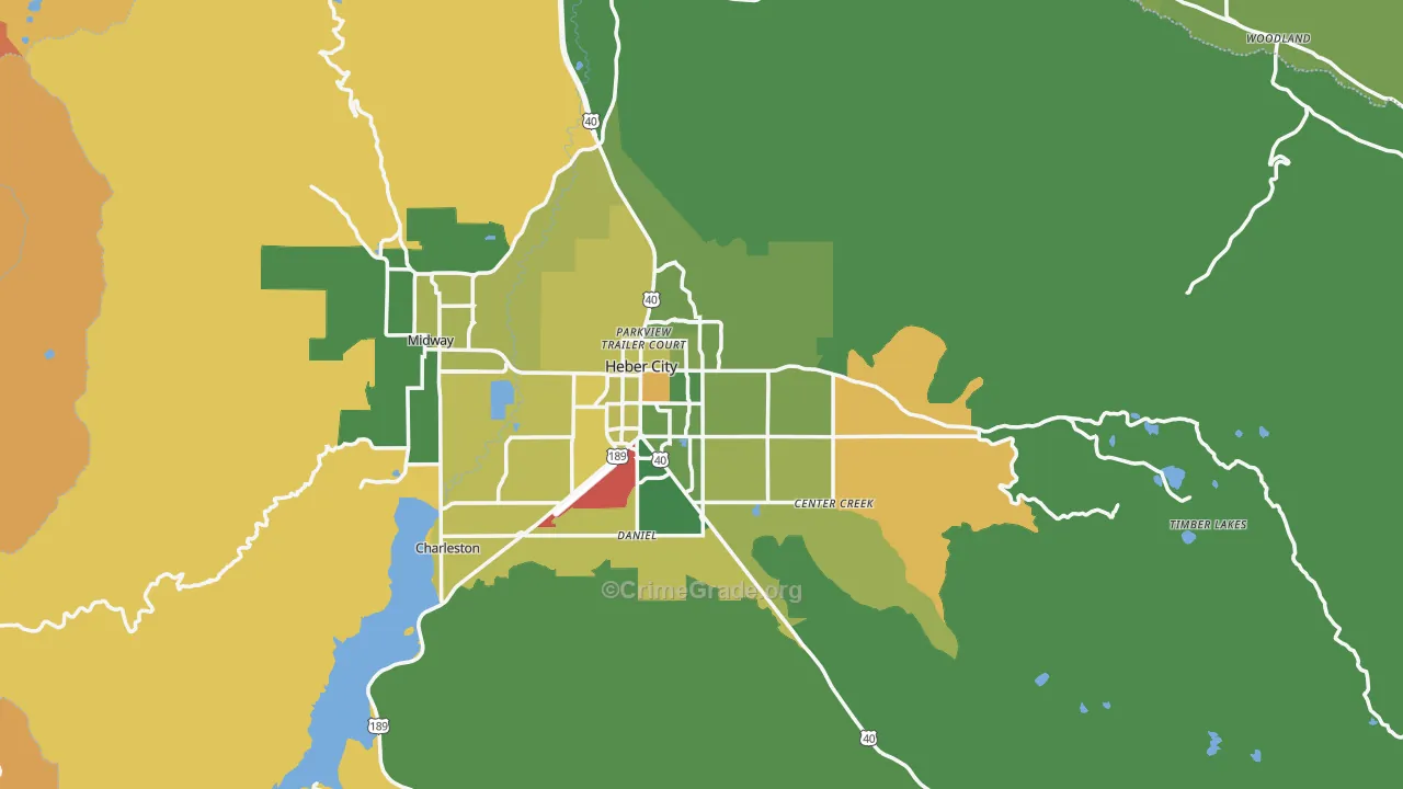 Heber City, UT Map of Vehicle Theft Rates