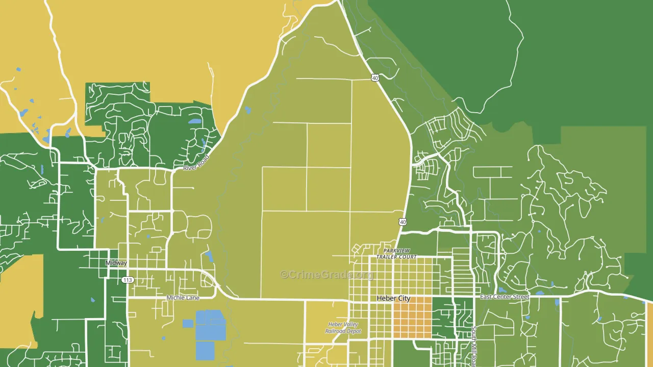 Heber, UT Map of Vehicle Theft Rates