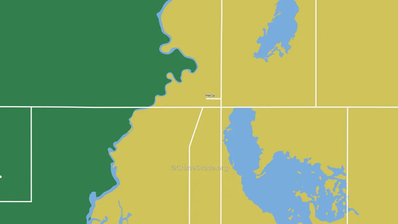 Hecla, SD Map of Vehicle Theft Rates
