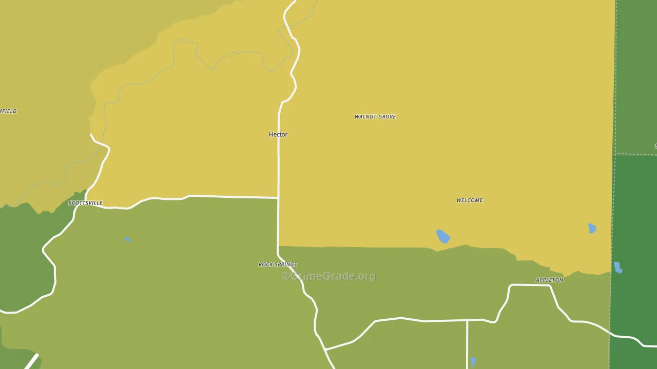 Hector, AR Map of Vehicle Theft Rates
