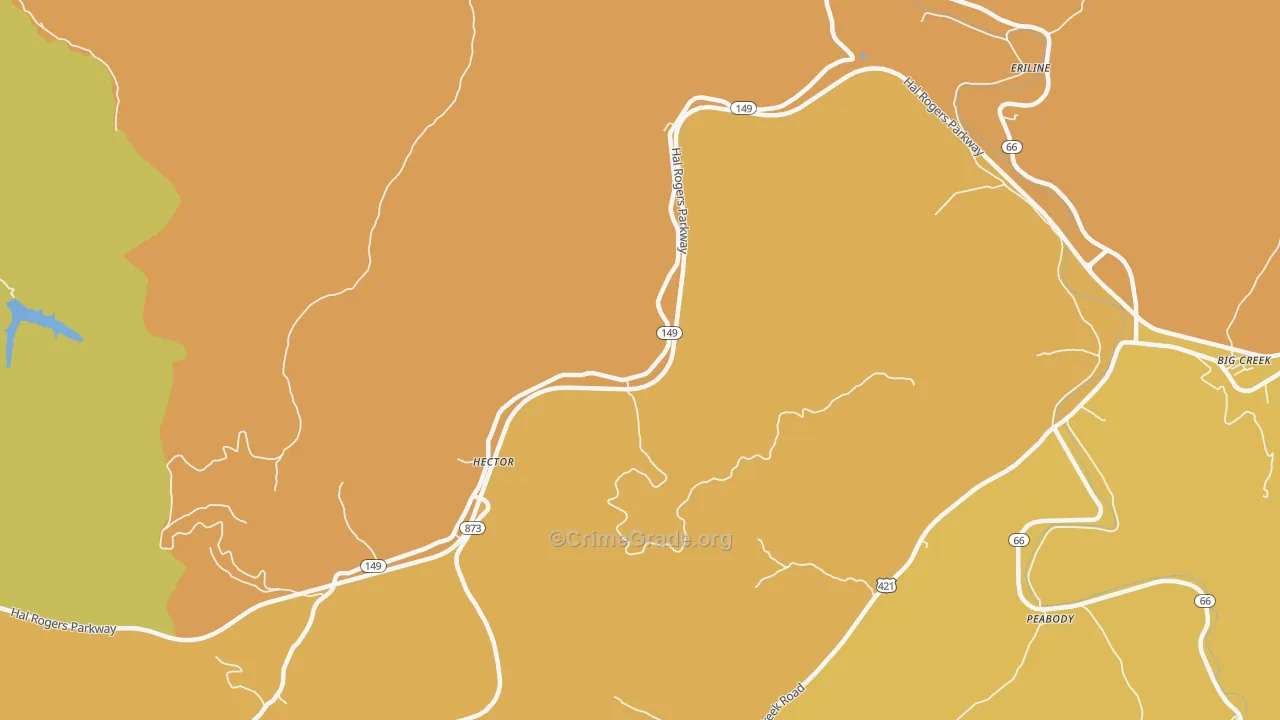 Hector, KY Map of Vehicle Theft Rates