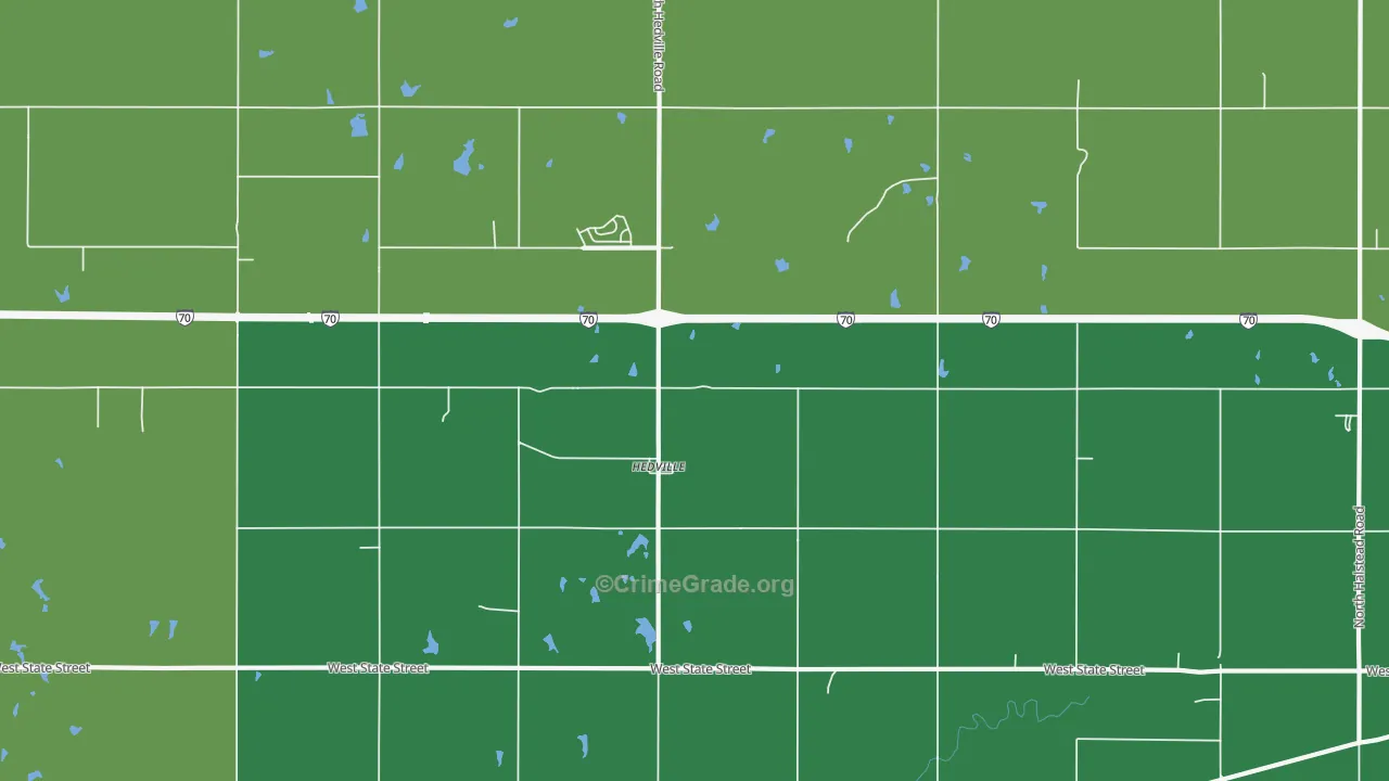 Hedville, KS Map of Vehicle Theft Rates