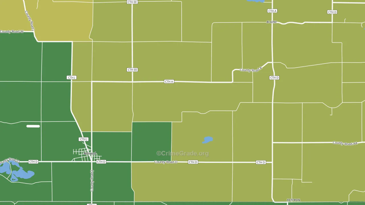 Heffron, WI Map of Vehicle Theft Rates