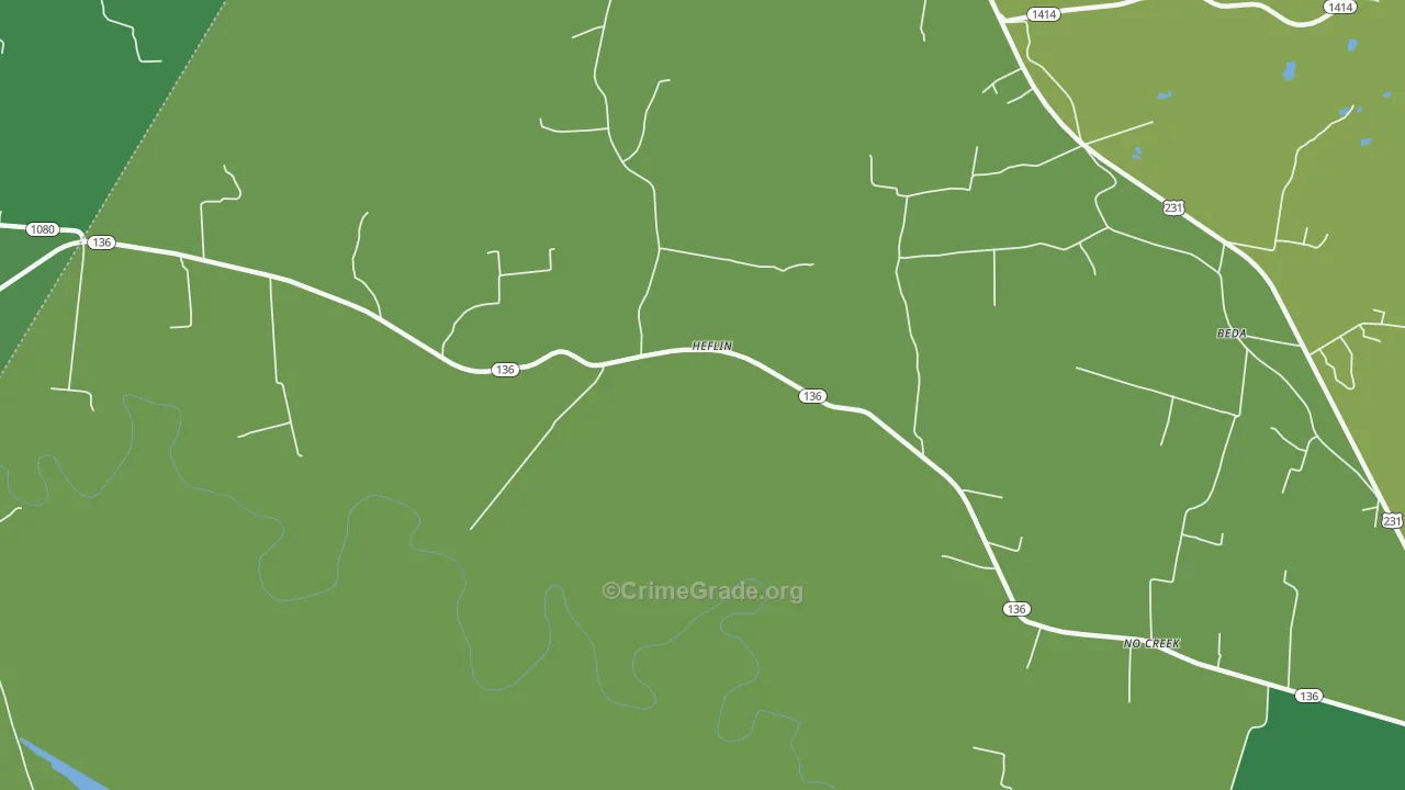 Heflin, KY Map of Vehicle Theft Rates