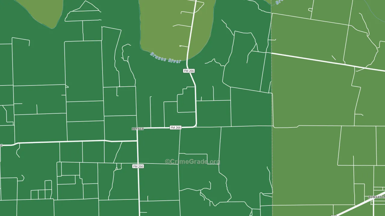 Hefner, TX Map of Vehicle Theft Rates