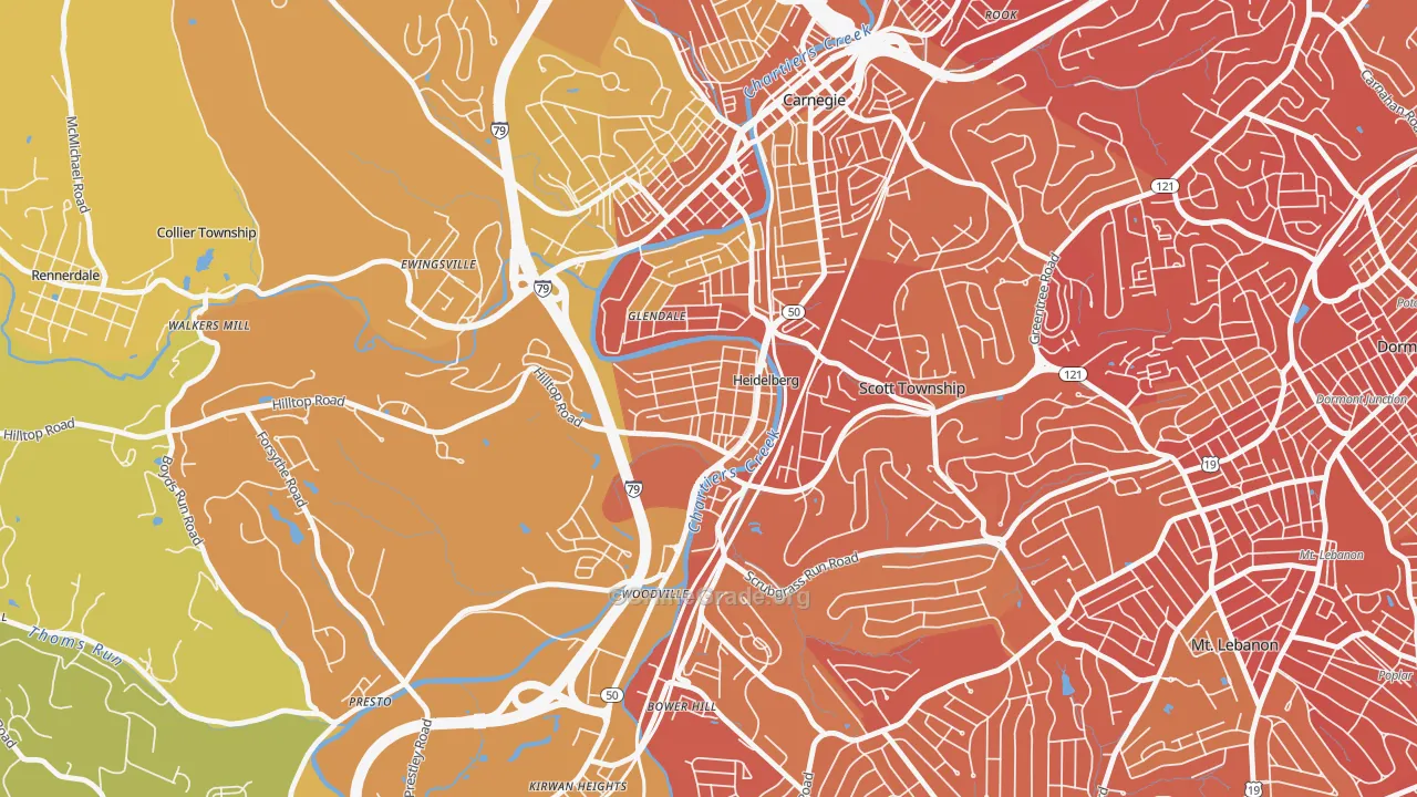 Heidelberg, PA Map of Vehicle Theft Rates