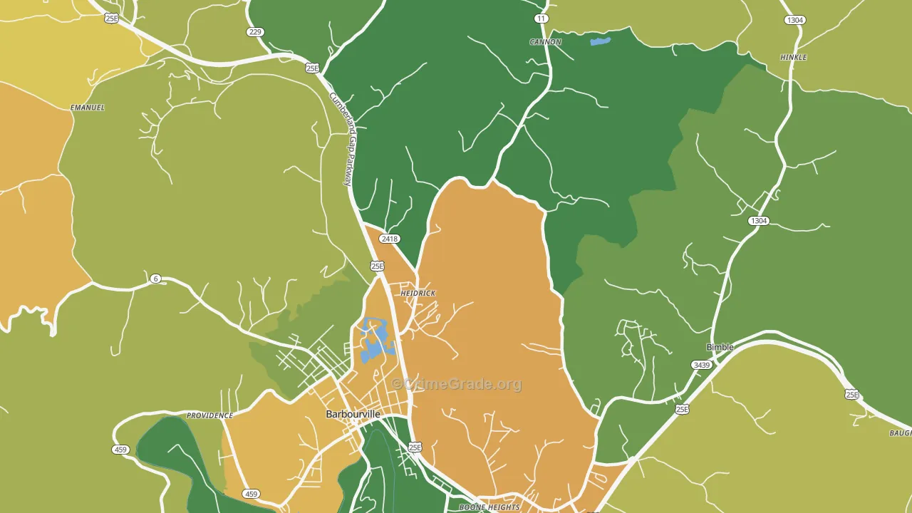Heidrick, KY Map of Vehicle Theft Rates