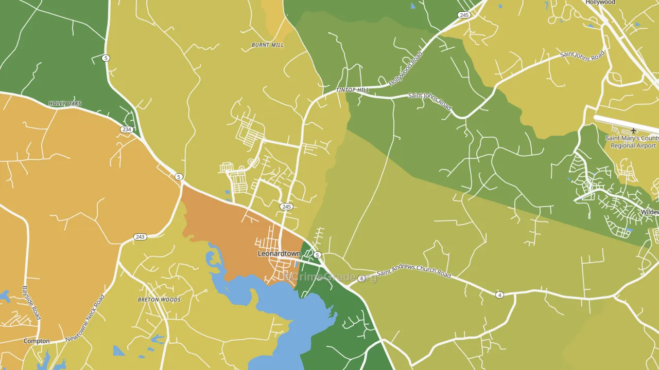 Helen, MD Map of Vehicle Theft Rates