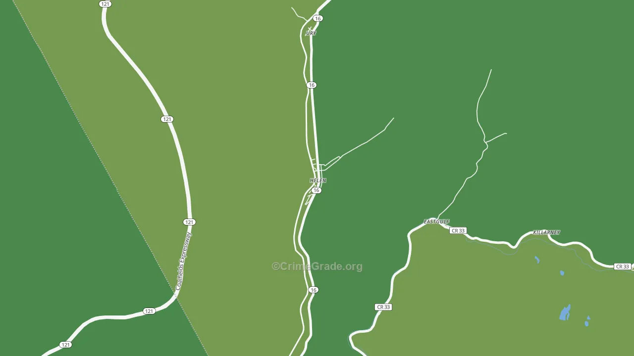 Helen, WV Map of Vehicle Theft Rates
